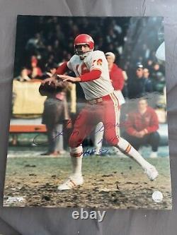 Len Dawson Signed 16x20 Kansas City Chiefs NFL Super Bowl 4 MVP HOF In Person