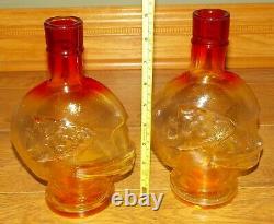 Lot of 2 Rare Kansas City Chiefs 1970 Superbowl Decanters Indiana Glass