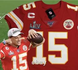 Medium 40 Patrick Mahomes #15 Vapor Elite Jersey Red Super Bowl 54 LIV Chiefs