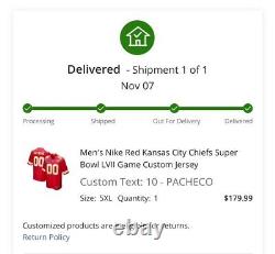 Men's Nike Red Kansas City Chiefs Super Bowl LVII Game Custom Jersey