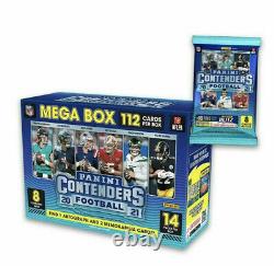 NEW 2021 Panini Contenders Football NFL Mega Box (112 Cards Per Box) Autos