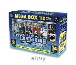 NEW 2021 Panini Contenders Football NFL Mega Box (112 Cards Per Box) Autos