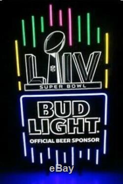 NEW 20x36 Bud Light Super Bowl LIX Chiefs 49ers LED Neon. Brand New In Box