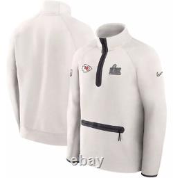 NEW Kansas City Chiefs Nike Super Bowl 59 Opening Night Fleece 1/2 Zip Jacket XL