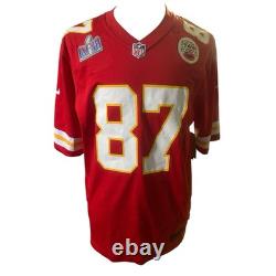 NEW Travis Kelce Kansas City Chiefs Nike Super Bowl LVIII Game Jersey Red L