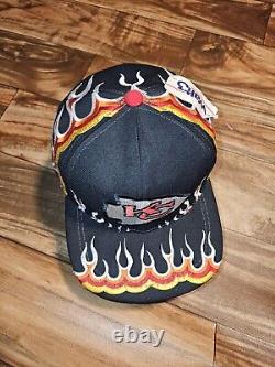 NEW Vintage Rare Kansas City Chiefs Super Bowl Champions LVIII Flame Sports Hat