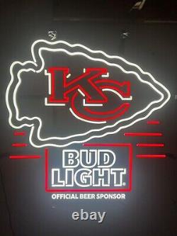 NFL Kansas City CHIEFS LED Sign! Brand New! Super Bowl Champions Bud Light