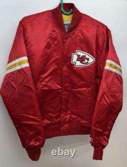 NFL Kansas City Chiefs Satin Bomber Starter Jacket Medium Youth Super Bowl Champ