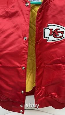 NFL Kansas City Chiefs Satin Bomber Starter Jacket Medium Youth Super Bowl Champ