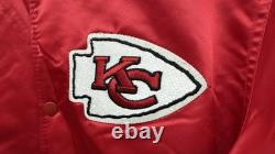 NFL Kansas City Chiefs Satin Bomber Starter Jacket Medium Youth Super Bowl Champ