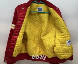 NFL Kansas City Chiefs Satin Bomber Starter Jacket Medium Youth Super Bowl Champ