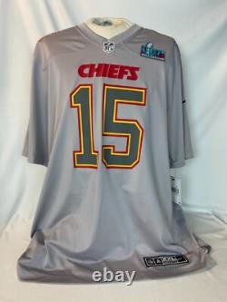 NFL Mens KC Chiefs Patrick Mahomes Super Bowl LVII #15 Jersey Gray Size XXL