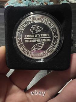 NFL Super Bowl LIX Silver Flip Coin Chiefs Eagles Made with. 999 Fine Silver withCOA