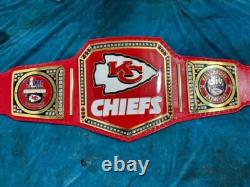NFL Superbowl Kansas City Chiefs Championship Leather title belt Adult size 4mm