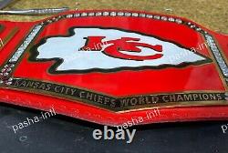 NFL Superbowl Kansas City Chiefs Championship Leather title belt Adult size 4mm