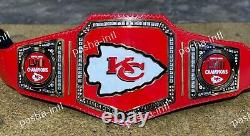 NFL Superbowl Kansas City Chiefs Championship Leather title belt Adult size 4mm