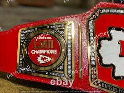 NFL Superbowl Kansas City Chiefs Championship Leather title belt Adult size 4mm