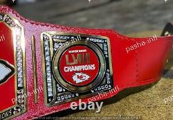 NFL Superbowl Kansas City Chiefs Championship Leather title belt Adult size 4mm