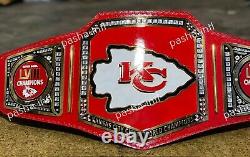 NFL Superbowl Kansas City Chiefs Championship Leather title belt Adult size 4mm