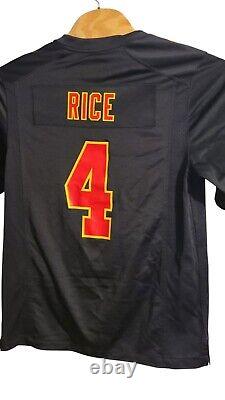 NWT Nike NFL Rashee Rice #4 Chiefs Super Bowl LVIII Jersey Black On Field LARGE