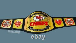 New Kansas City Chiefs Super Bowl Championship Belt American Football NFL Brass