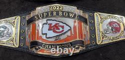 New Kansas City Chiefs Superbowl Championship Title Belt NFL Stacked Plated Belt