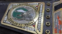 New Kansas City Chiefs Superbowl Championship Title Belt NFL Stacked Plated Belt