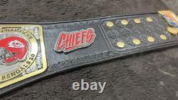 New Kansas City Chiefs Superbowl Championship Title Belt NFL Stacked Plated Belt