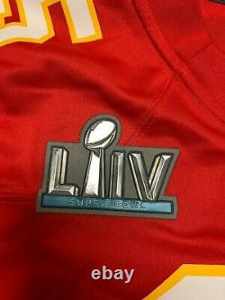 Nike Mahomes Red Kansas City Chiefs SB LIV Patch Game Jersey Size L NWT