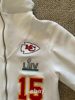 Nike SS Hoodie Sweatshirt White Men Small Super Bowl #15 Mahomes NFL Kansas City