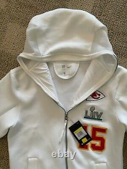 Nike SS Hoodie Sweatshirt White Men Small Super Bowl #15 Mahomes NFL Kansas City