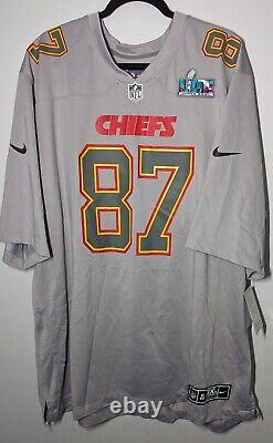 Nike Travis Kelce Gray Kansas City Chiefs Super Bowl LVII Patch Jersey Size 3XL