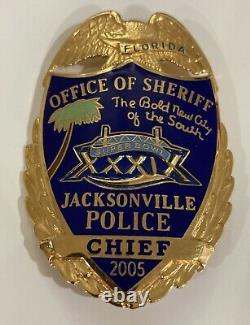Obsolete Jacksonville, Florida Police Chief Super Bowl Badge Hallmark Blackinton
