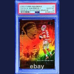 PATRICK MAHOMES Illusions Orange Prizm Refractor Chiefs Super Bowl PSA 10 Card