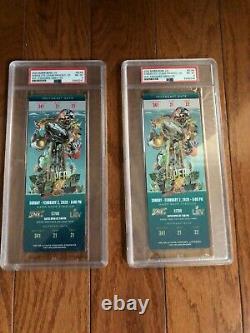 Pair 2020 Super Bowl 54 LIV Tickets PSA 8 NM-MT Chiefs Mahomes POP 21,1 HIGHER