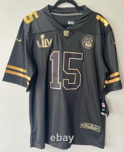 Patrick Mahomes #15 Black Super Bowl LIV Golden Edition Jersey
