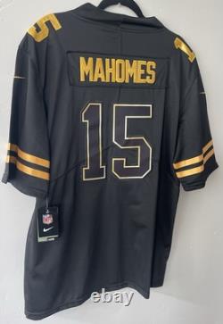 Patrick Mahomes #15 Black Super Bowl LIV Golden Edition Jersey