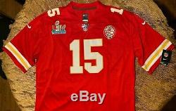 Patrick Mahomes #15 KC Chiefs Red Super Bowl 54 Jersey 4XL