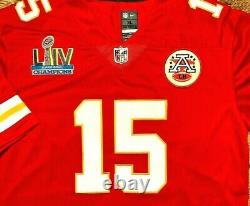 Patrick Mahomes #15 KC Chiefs Red Super Bowl 54 Jersey XL