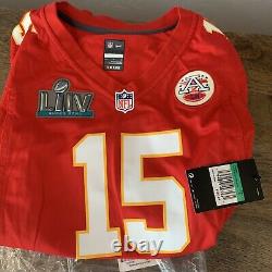 Patrick Mahomes #15 KC Chiefs Red Super Bowl 54 Jersey XL Women's NEW
