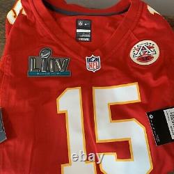 Patrick Mahomes #15 KC Chiefs Red Super Bowl 54 Jersey XL Women's NEW