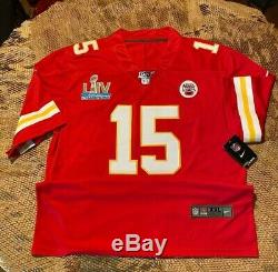 Patrick Mahomes #15 KC Chiefs Red Super Bowl 54 Jersey XXL