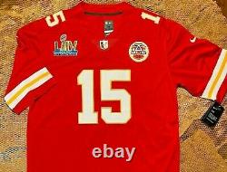 Patrick Mahomes #15 Kansas City Chiefs Super Bowl 54 Jersey Large