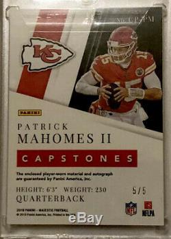 Patrick Mahomes 2019 Majestic Capstones 5/5 KC Chiefs eBay 1/1 Super Bowl MVP