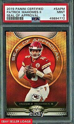 Patrick Mahomes 2019 Panini Certified Seal of Approval GRADED PSA 9 MINT LOW POP