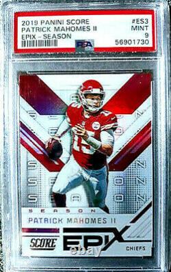 Patrick Mahomes 2019 Panini Score EPIX SEASON PSA 9 Mint Condition KC CHIEFS