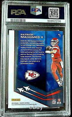 Patrick Mahomes 2019 Playoff Air Command Psa 9 Mint Low Pop Kansas City Chiefs