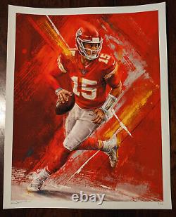 Patrick Mahomes 2021 Chiefs Robert Bruno Super Bowl Art Print Signed #3/50
