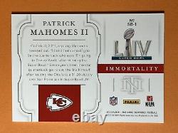 Patrick Mahomes 2021 Panini National Treasures Super Bowl Immortality Chiefs