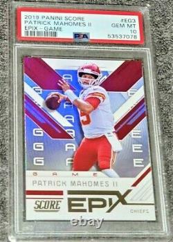 Patrick Mahomes Epix Game Psa 10 Pop 31 Gem Mint 2019 Panini Score Card Eg3 Holo